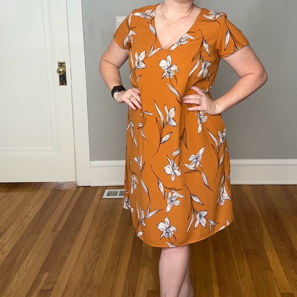 Target A New Day Orange Floral shift dress L - Picture 5 of 6